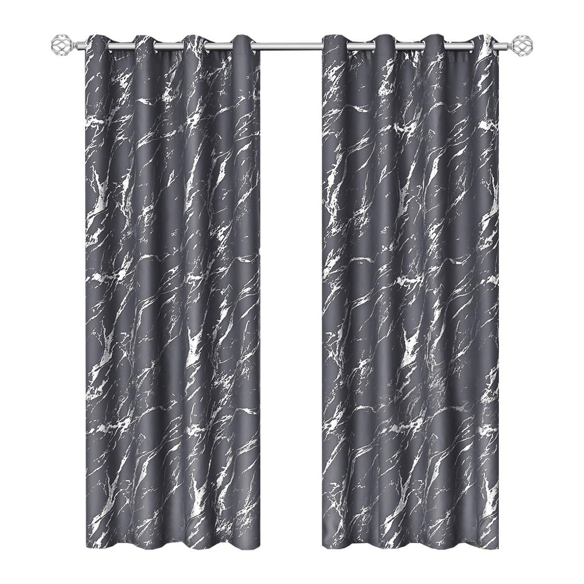 VERDUNKELUNGSVORHANG – Dunkelgrau – 132 cm x 213 cm – 2 Schal - Dunkelgrau, Textil (132/213cm)