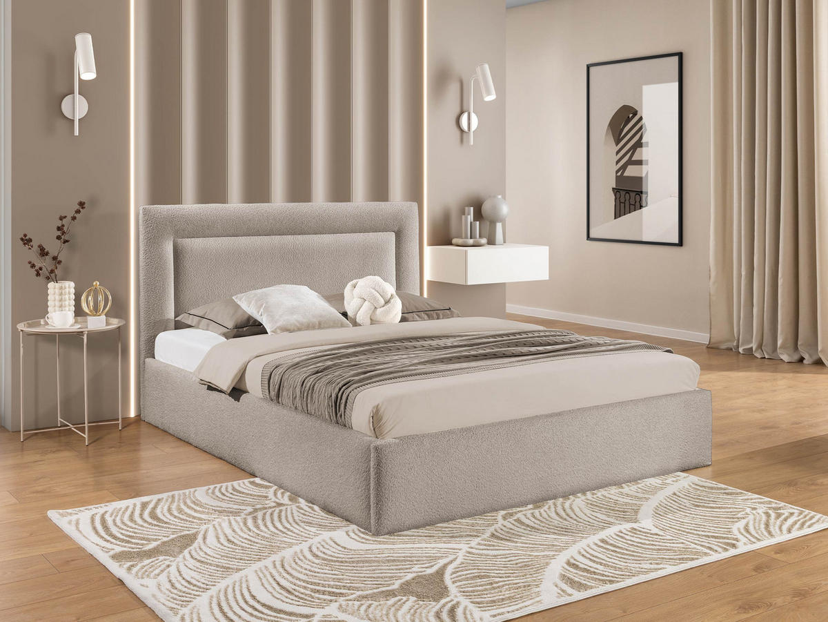 POLSTERBETT Dream - Hellbraun, Holz/Holzwerkstoff (160/200cm) - MIRJAN24