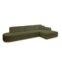 ECKSOFA Ottomane Rechts IREA-L2 - 327x165x80 cm Grün - Platinfarben, Holzwerkstoff/Textil (327/165cm) - ALTDECOR