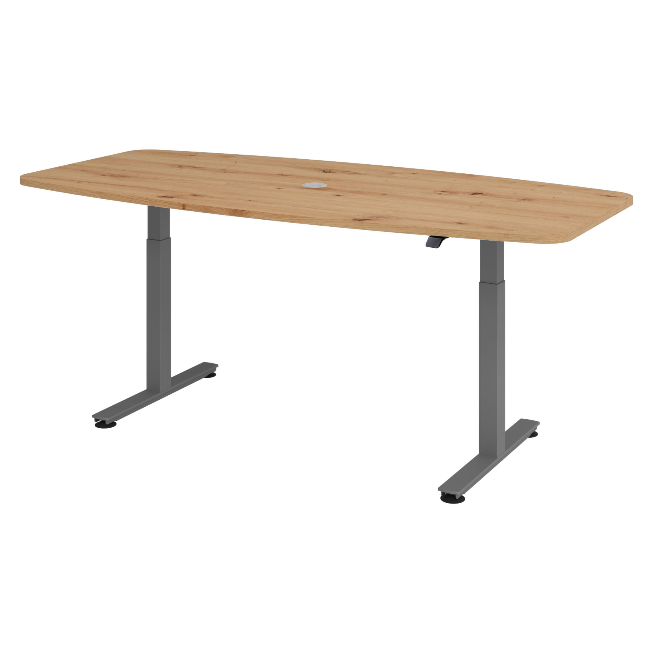 bümö Konferenztisch Wildeiche, Graphit 220x74x103 cm