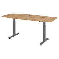 KONFERENZTISCH elektrisch XMST22 103/220/74 cm in Wildeiche/Graphitfarben - Wildeiche/Graphitfarben, Holzwerkstoff (103/220/74cm) - bümö