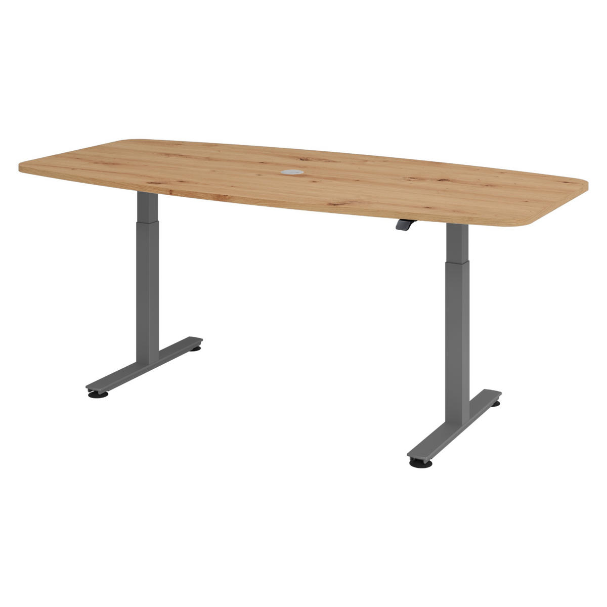 KONFERENZTISCH elektrisch XMST22 103/220/74 cm in Wildeiche/Graphitfarben - Wildeiche/Graphitfarben, Holzwerkstoff (103/220/74cm) - bümö