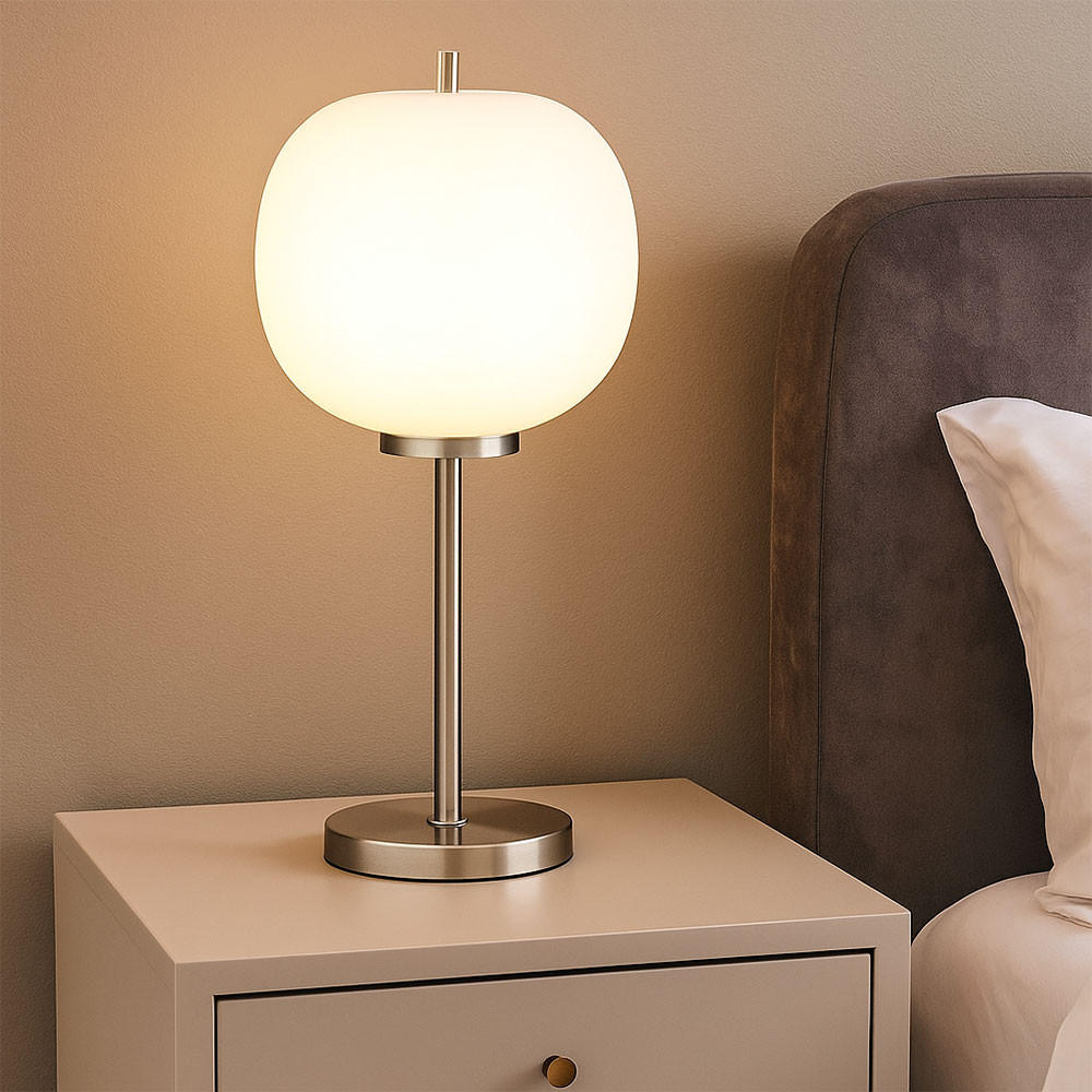 LED TISCHLEUCHTE Metall Silber - Silberfarben, Glas (18.5/18.5/45cm) - Globo Lighting