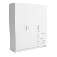 DREHTÜRENSCHRANK PINELLO 114/177/50 cm 3-türig Weiß - Weiß, Holzwerkstoff (114/177/50cm) - MASSENO