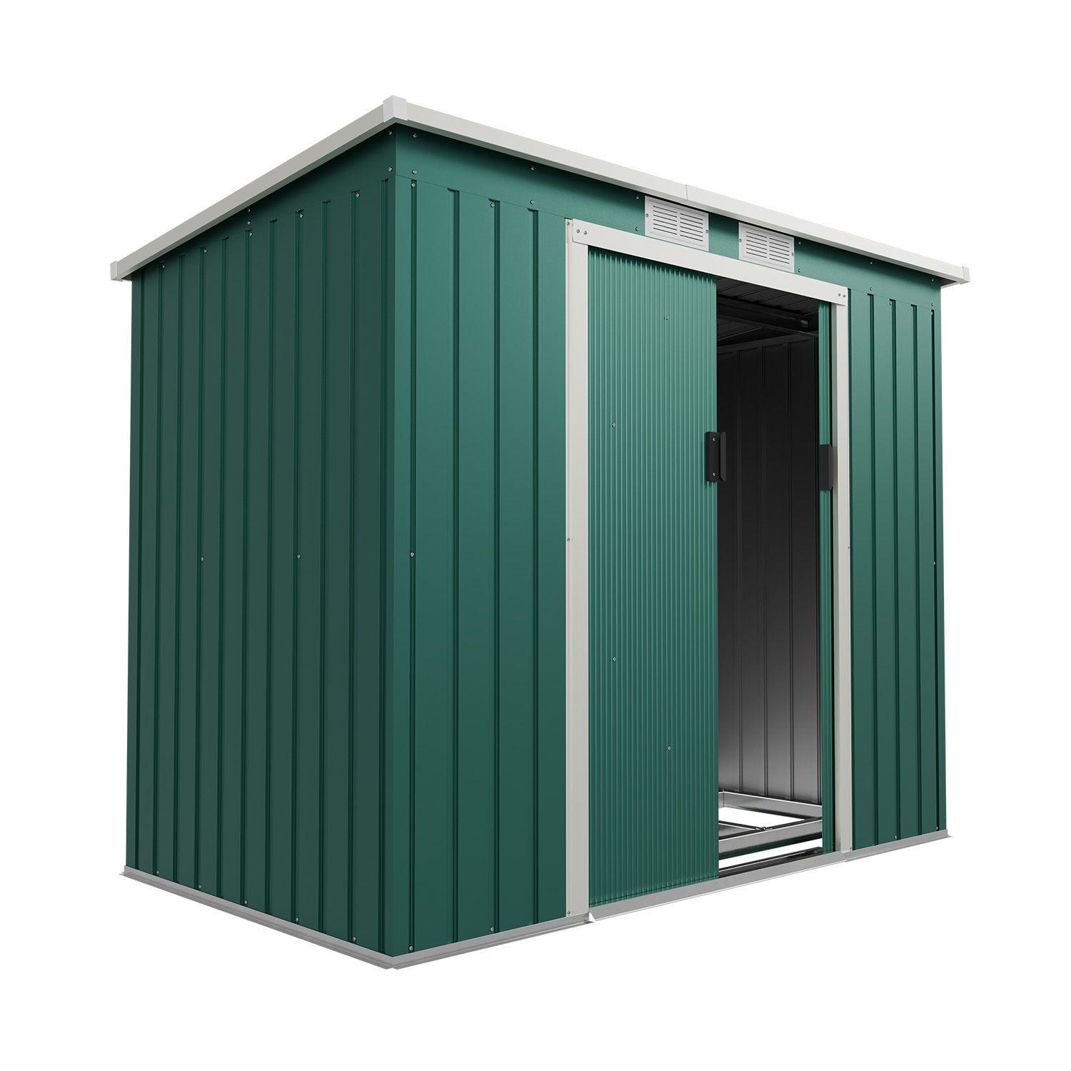 GERÄTESCHUPPEN M Dunkelgrün - Grün, Metall (213/173/130cm) - Juskys