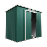 GERÄTESCHUPPEN M Dunkelgrün - Grün, Metall (213/173/130cm) - Juskys