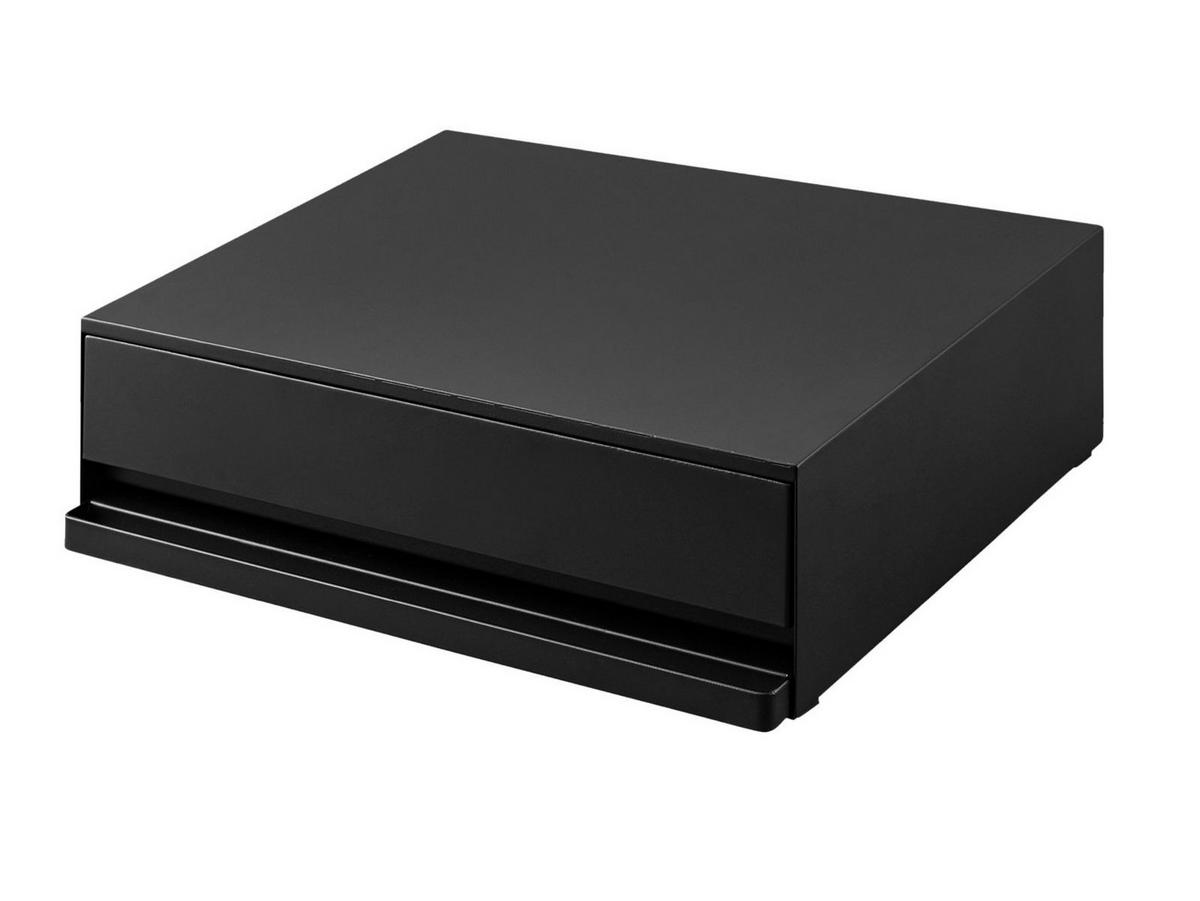 ARBEITSPLATTEN-AUSZIEHTABLETT Tower schwarz 45/13/37 cm mit 1 Schublade - Schwarz, Metall (45/13/37cm) - Yamazaki