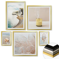WANDBILDER 5er Set - 50x50 cm & 20x30 cm & 40x60 cm Goldrahmen - Charmante italienische Straßen und Blumen - Goldfarben, Kunststoff (40/60cm) - ArtPrintCave