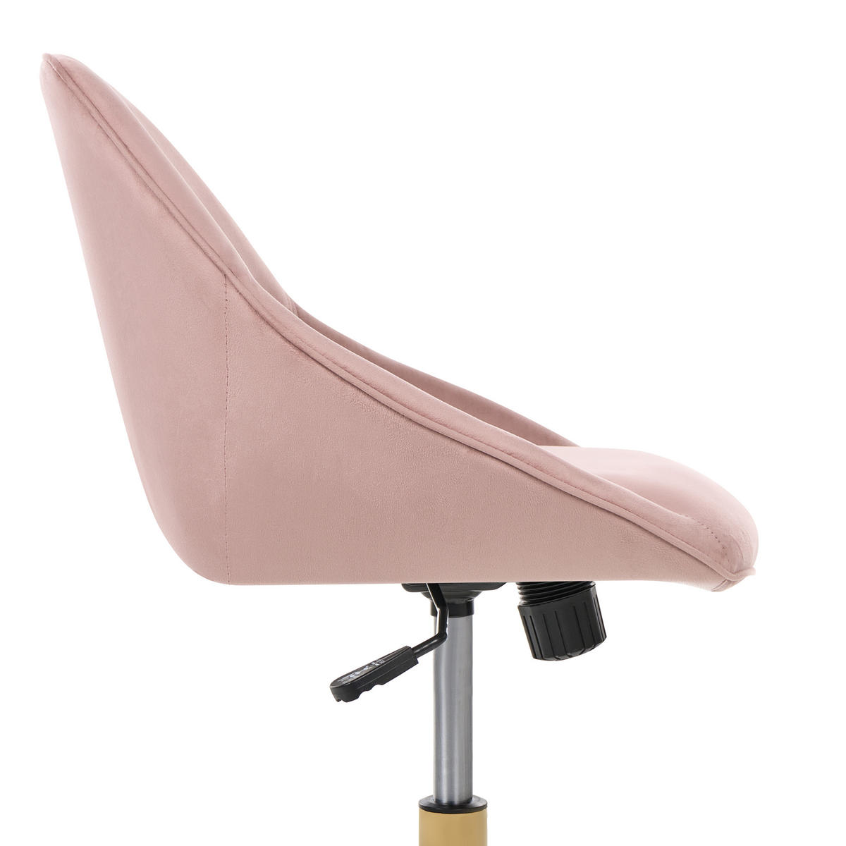 SCHREIBTISCHSTUHL Samtstoff Rosa Bardsdale - Pink, Textil (54/77/54cm) - Beliani