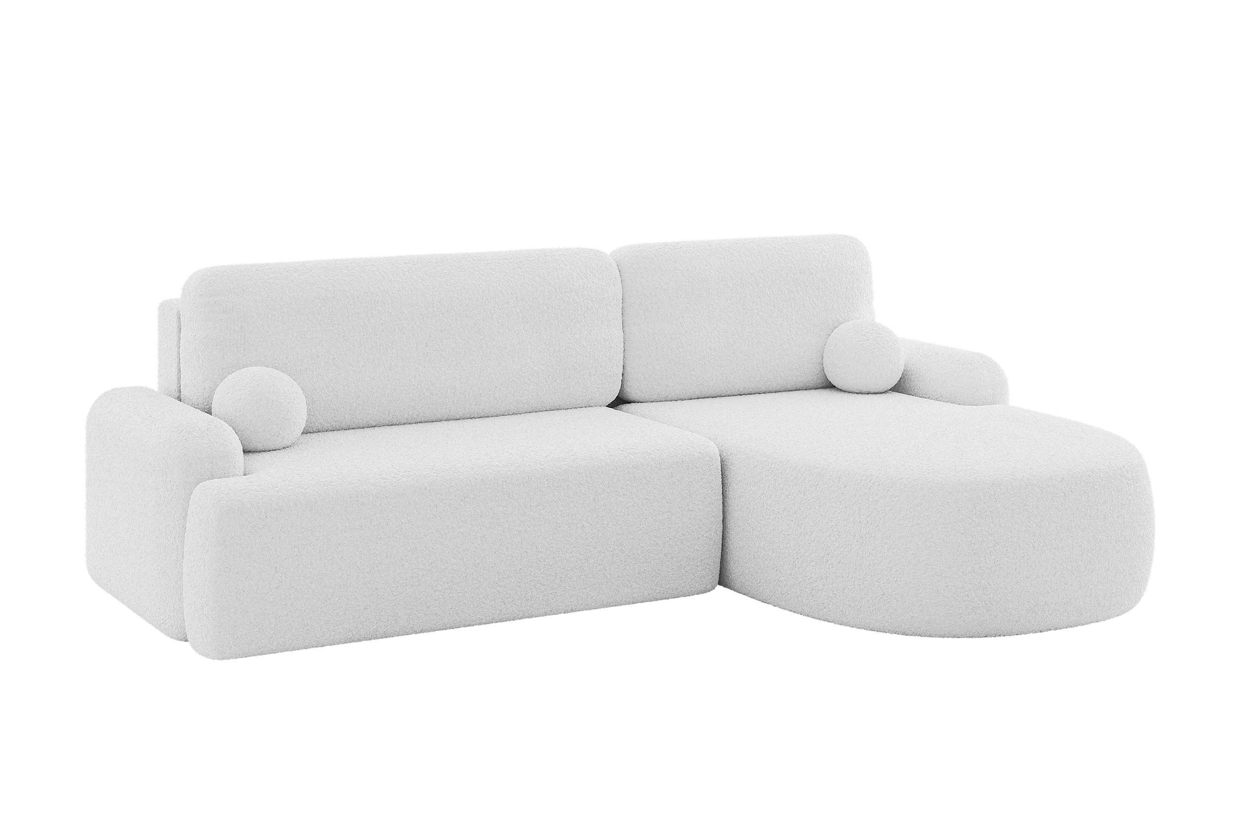 ALTDECOR ROHOVÁ SEDAČKA s funkcí spaní a úložným prostorem LIRA-L - 264x172x89 bílá
