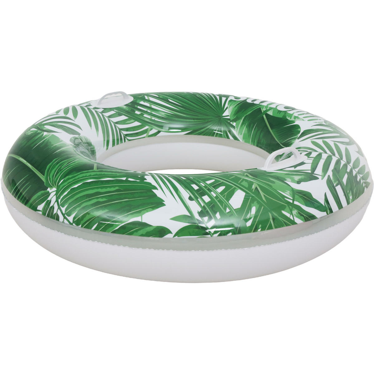 SCHWIMMREIFEN Blatt Ø100 cm mit Haltegriffen und Sicherheitsventil Blatt-Design - Grün, Kunststoff (100/100cm) - Avenli