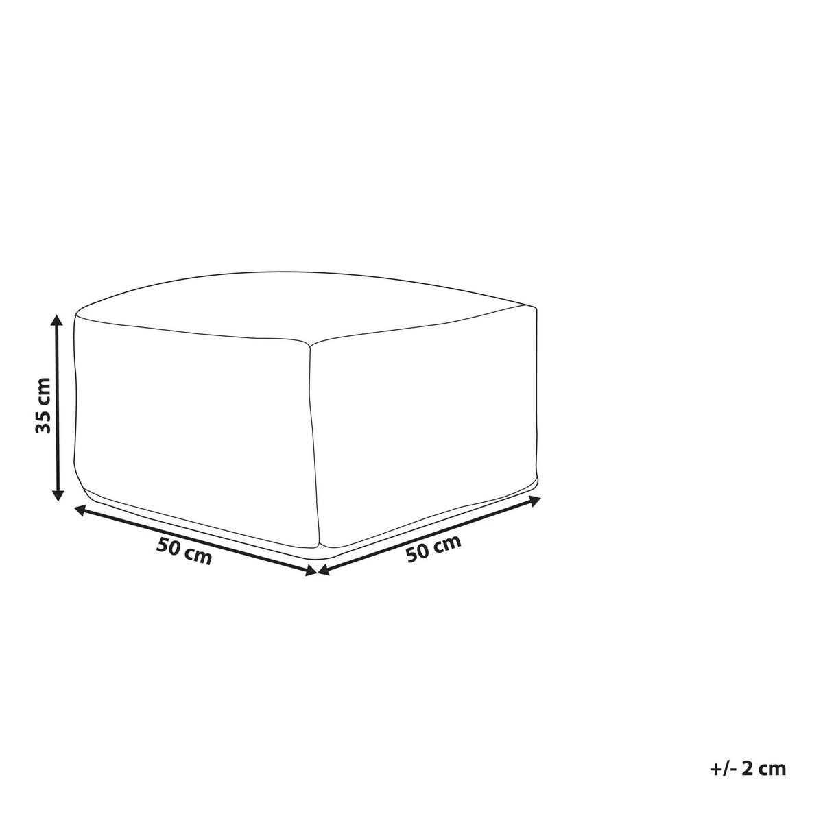 POUF Vishvi 50/50/35 cm - Blau, Naturmaterialien/Textil (50/35/50cm) - Beliani