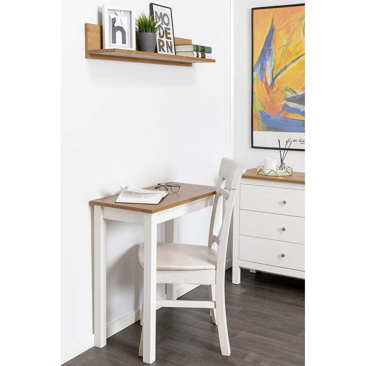 SCHREIBTISCH Massivholz 38/75/75 cm - Braun, Holz (38/75/75cm) - hagge home
