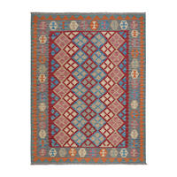 HANDWEBTEPPICH Kelim Gashgai Rot 206/159 cm Schurwolle - Rot, Textil (159/206cm) - Looma