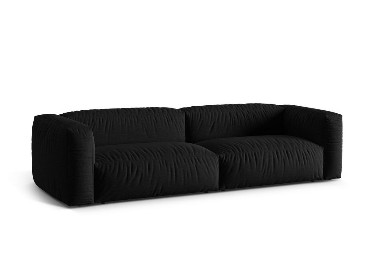 SOFA modular Martina aus strukturiertem Stoff schwarz 4 Sitzplätze - Schwarz, Textil (320/75/106cm) - Micadoni