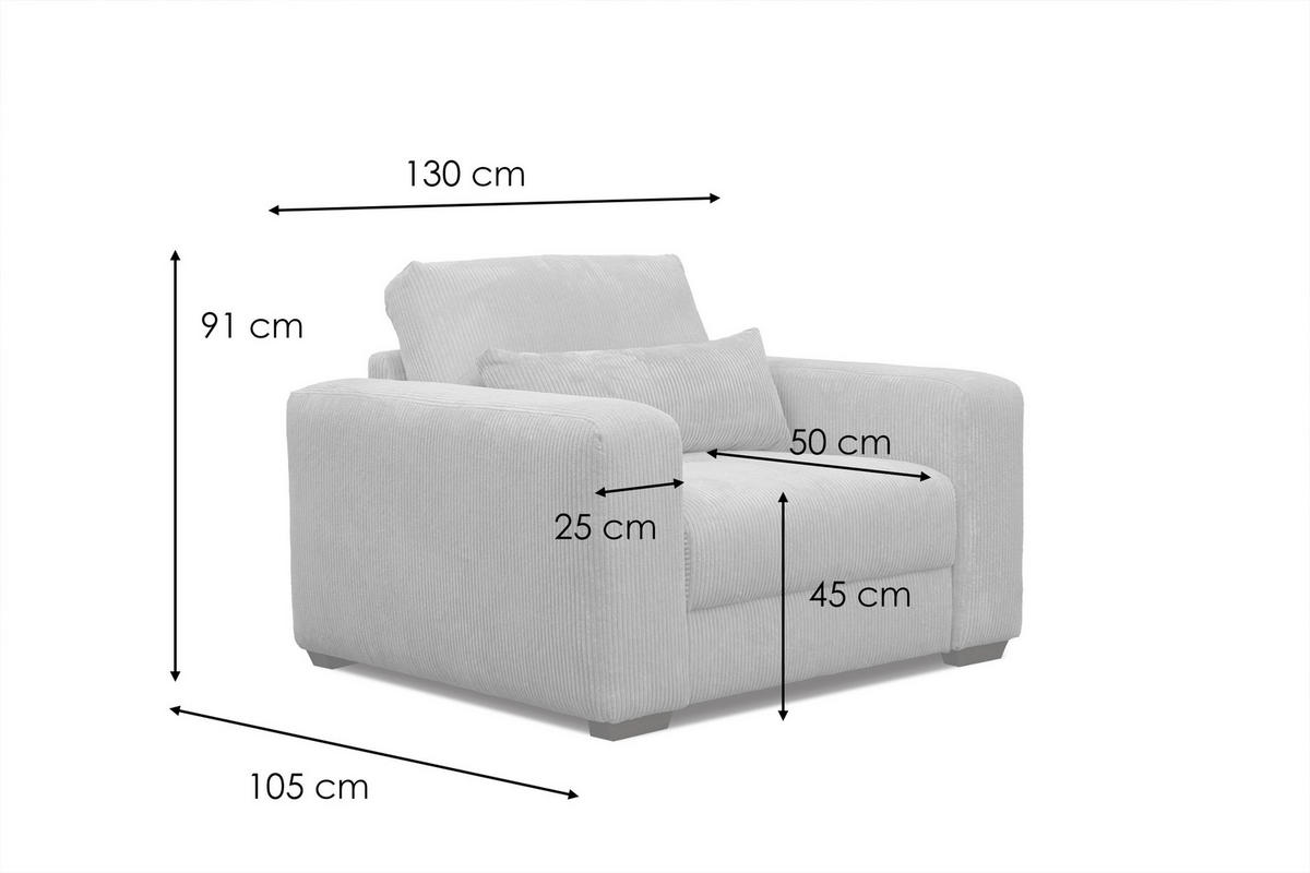 SESSEL OLI in Cordstoff orange - Orange, Holz/Textil (130/91/108cm) - Courtois Laville