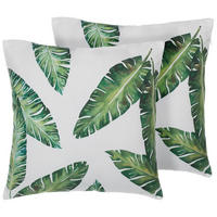 DEKOKISSEN 2er-Set Dunkelgrün 45/45 cm Dianella - Dunkelgrün, Textil (45/45cm) - Beliani