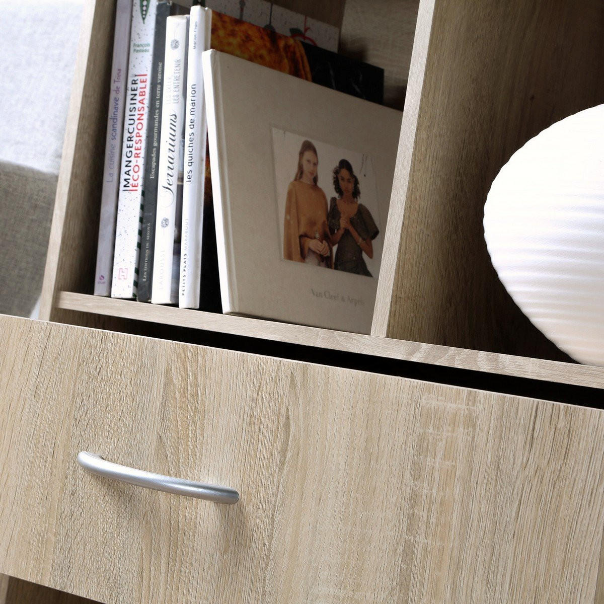 AUFBEWAHRUNGSREGAL 4 Fächer mit einer Schublade - Apfelbaumfarben, Holzwerkstoff (29.5/80/62cm) - Calicosy