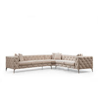 ECKSOFA mit großzügiger XXL Sitzfläche für die ganze Familie - Chromfarben/Beige, Holz/Textil (270/310cm) - myHomelando