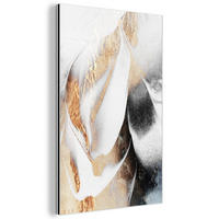 METALLBILD Luxus - Abstrakt - Gold - Weiß 40x60 cm - Goldfarben, Metall (40/60cm) - MuchoWow