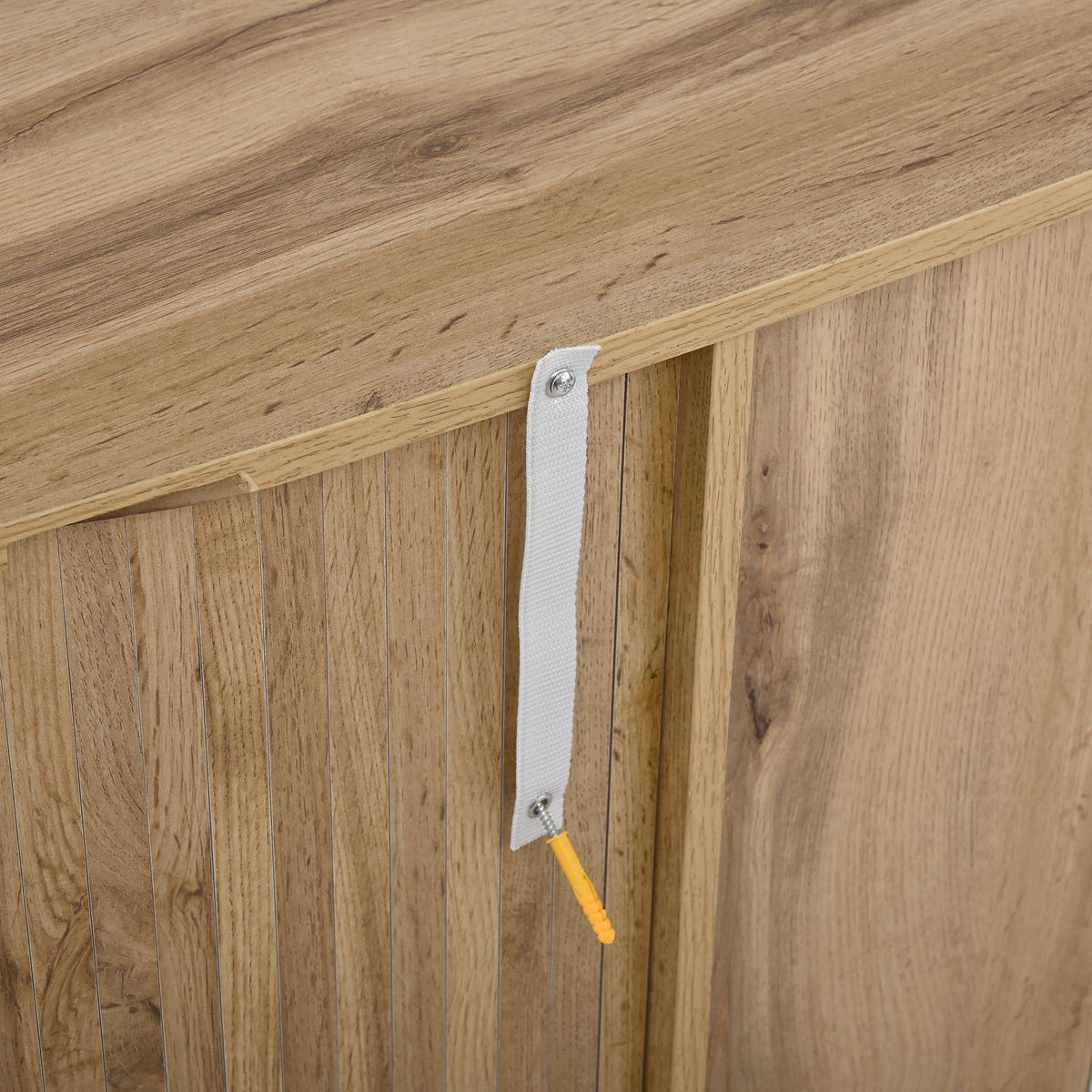 SIDEBOARD in Holzoptik Kommode mit Verstellbare Einlegeböden und Massivholzbeine, B150/T36,5/H75(cm) - Hellbraun, Holzwerkstoff (150/75/36.5cm) - STILVORA