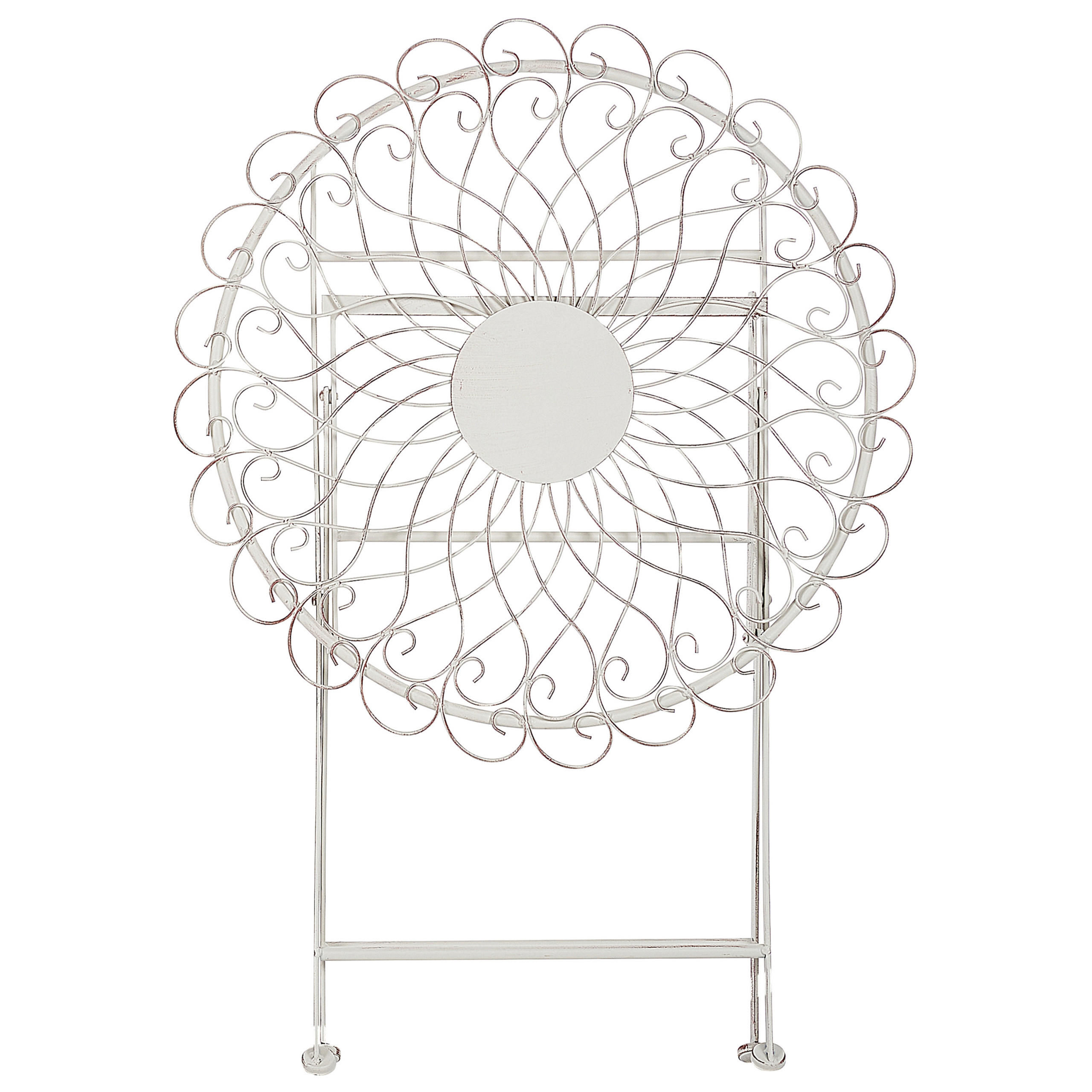 GARTENTISCH Metall cremeweiß 70 cm zusammen klappbar Stiffe - Creme, Metall (70/70/76cm) - Beliani