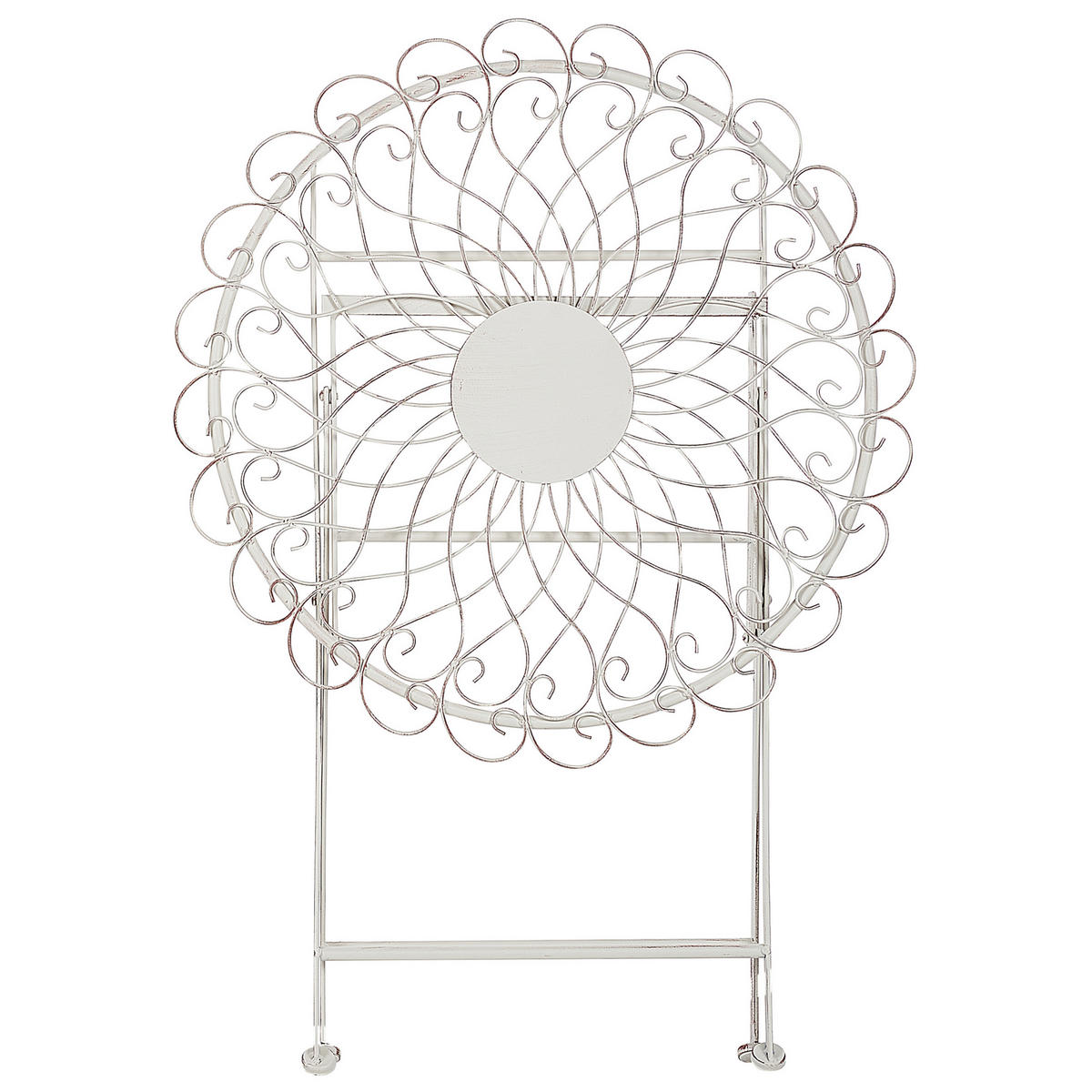GARTENTISCH Metall cremeweiß 70 cm zusammen klappbar Stiffe - Creme, Metall (70/70/76cm) - Beliani