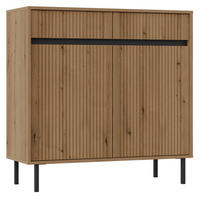 SIDEBOARD Osaka Eichenholzoptik Evoke 100 cm - Eichefarben/Schwarz, Holzwerkstoff/Metall (100.2/100/40cm) - Selsey