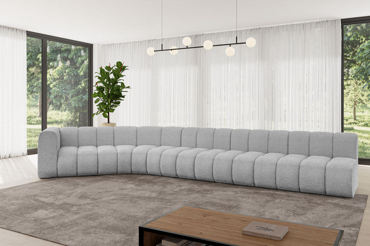ECKSOFA modulares Sofa Karex-L3 - 490x194x70 cm Hellgrau - Hellgrau, Holzwerkstoff/Textil (490/194cm) - ALTDECOR