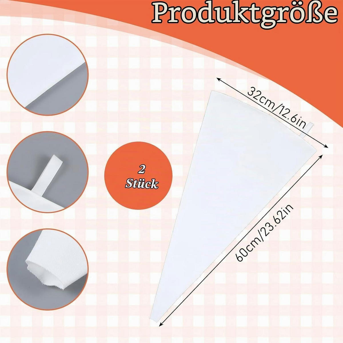 SPRITZBEUTEL 2-teiliges Set 60 x 32 cm Baumwolle - Weiß, Textil (32/1/60cm)