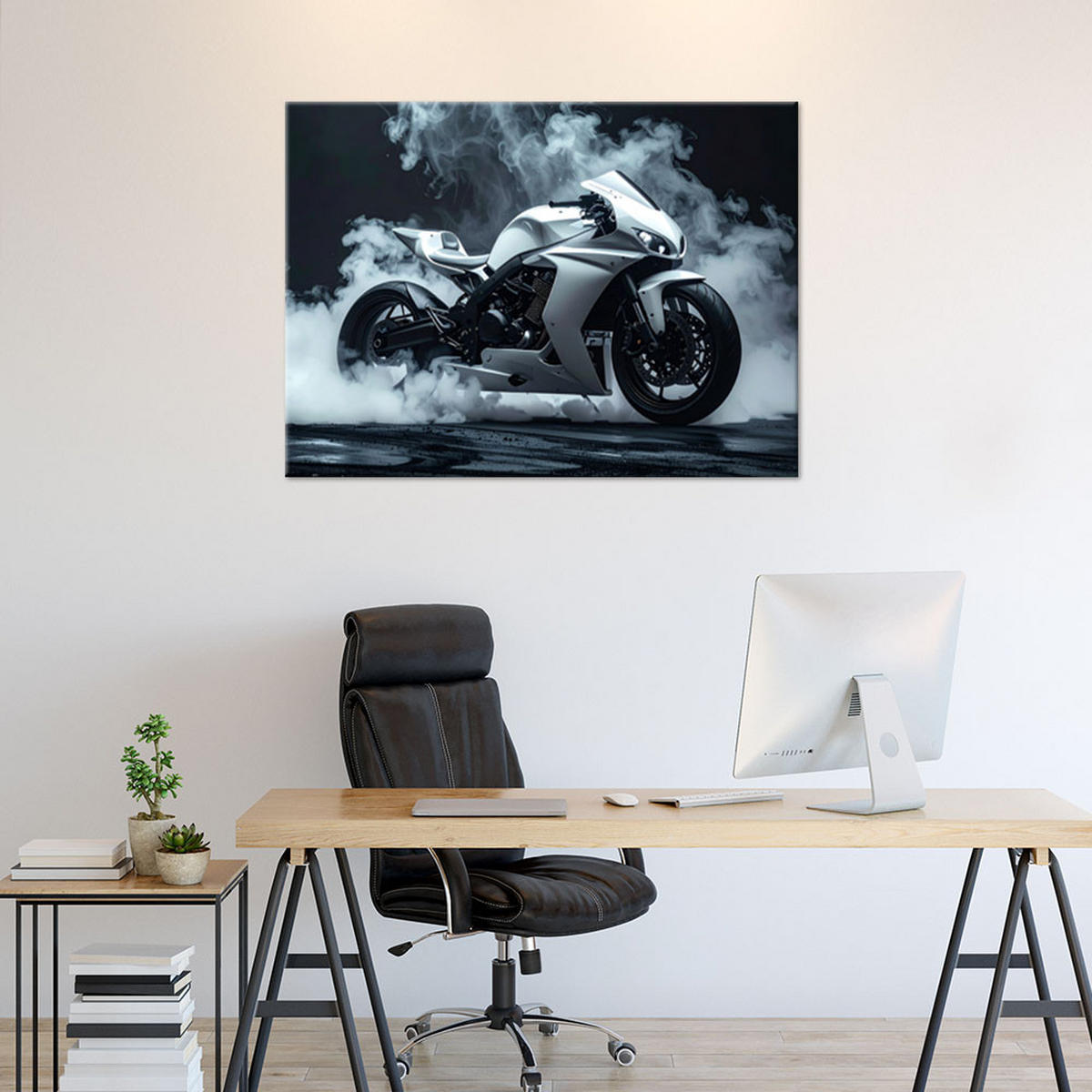 LEINWANDBILD Kraftfahrzeuge 120x80cm - Weiß, Textil (120/80cm) - Feeby