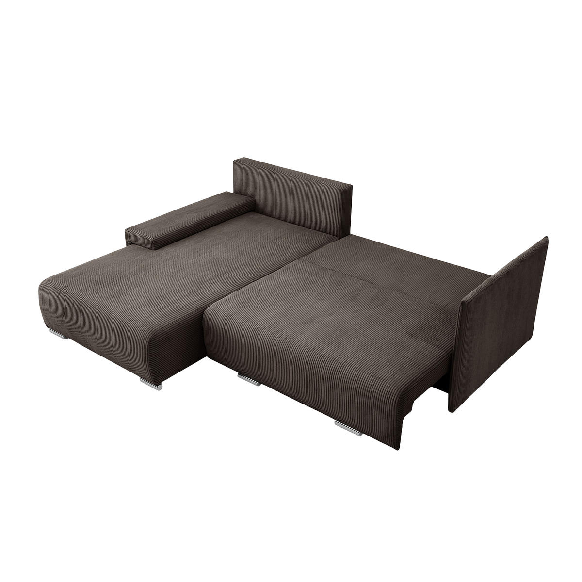 ECKSOFA TRAWANGA L mit Schlaffunktion, Bronze - Braun, Textil (246/188cm) - Fedve