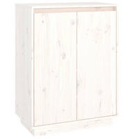 SCHUHSCHRANK Weiss 60/35/80 Cm Massivholz Kiefer - Weiß, Holz (35/80/60cm) - vidaXL