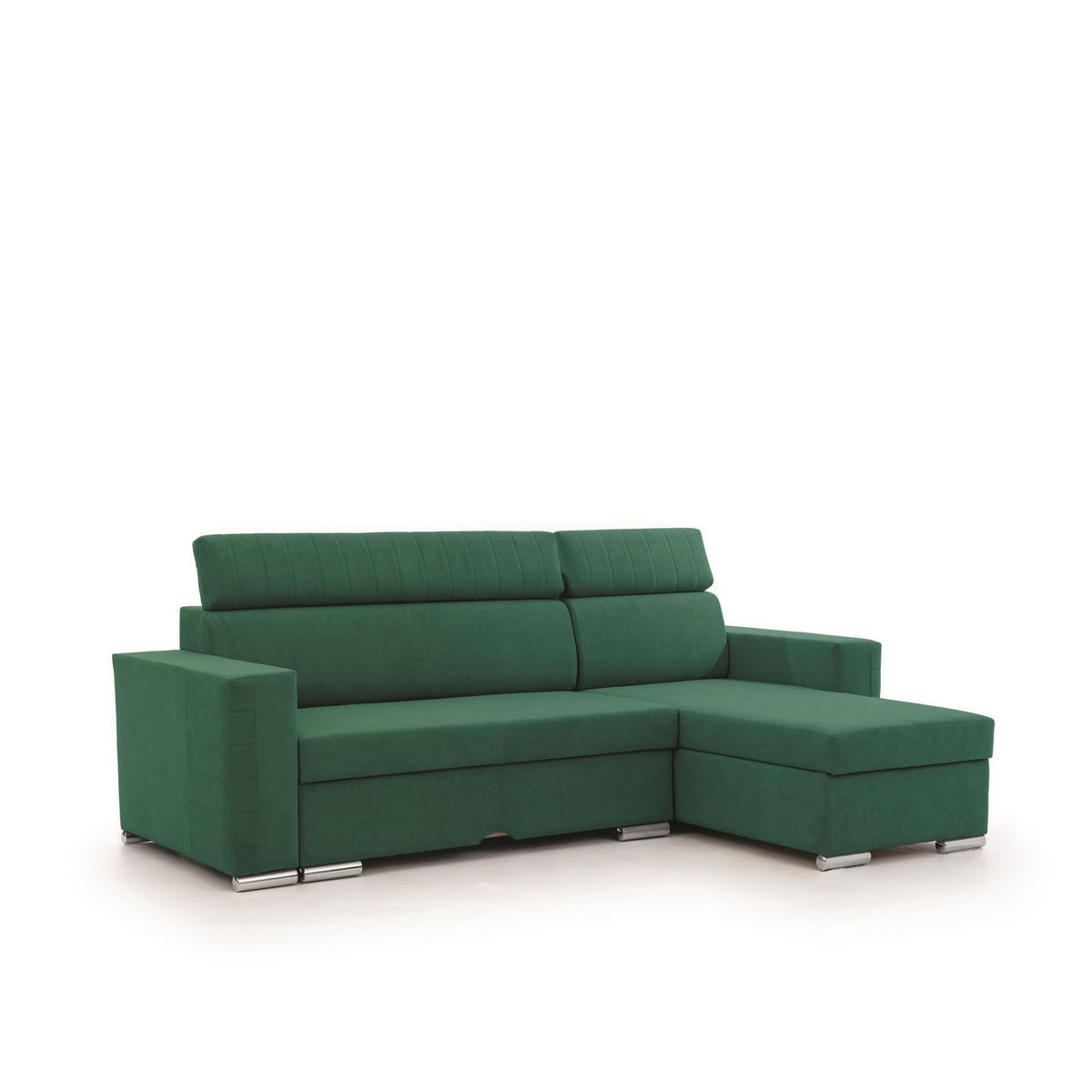 ECKSOFA Canton In Camelia - Grün, Holzwerkstoff/Textil (260/173cm) - Fun Möbel