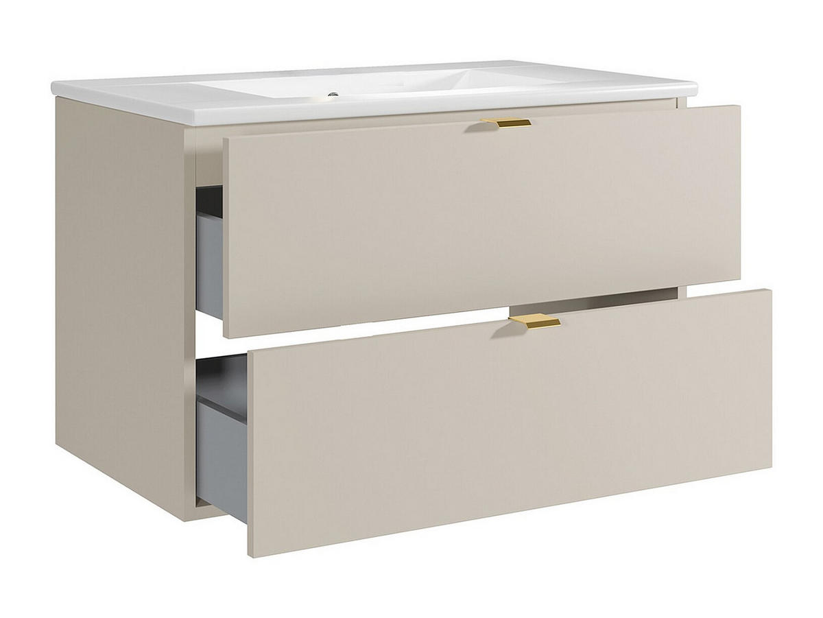 EINZELWASCHTISCH - 80 cm x 46 cm - Holz, Platte - Beige - LAVENA - Beige, Holz (80/50/46cm) - Vente-Unique
