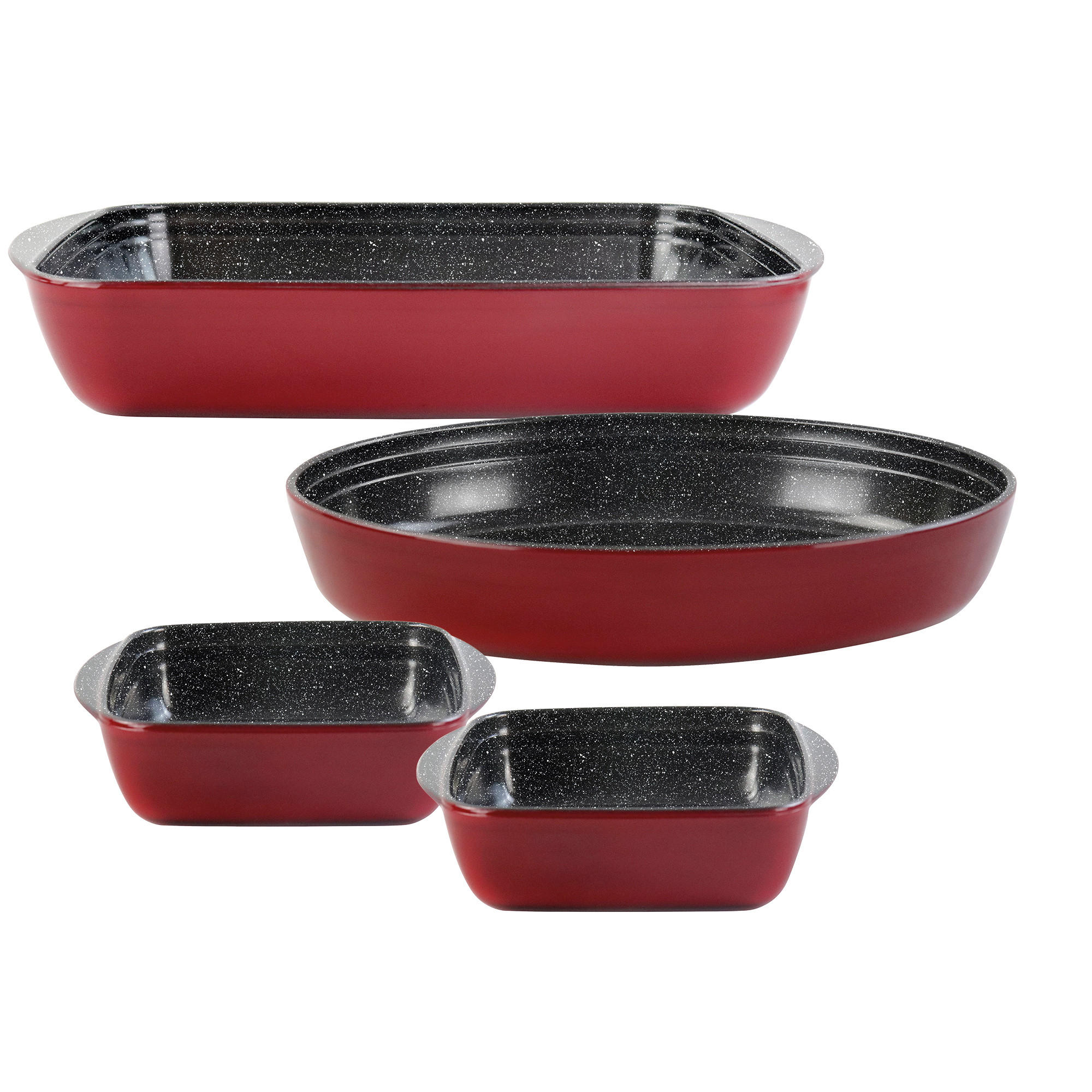 AUFLAUFFORMENSET 4-TEILIG - Rot, Glas (25cm) - Stoneline