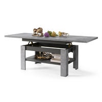 COUCHTISCH rechteckig Beton - Anthrazit ausziehbar höhenverstellbar - Anthrazit/Hellgrau, Holzwerkstoff (65/130/58cm) - designimpex
