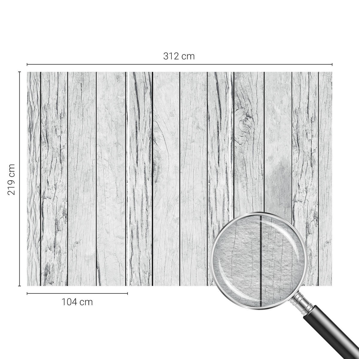 FOTOTAPETE 312x219 cm - Vintage-Flair - Weiß, Textil (312/219cm) - Wallfluent