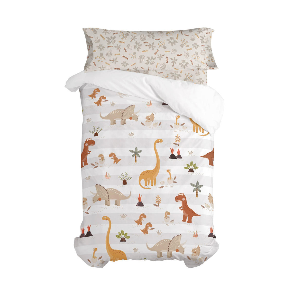 BETTBEZUG set 2 teiliges Dino family 155x220 cm (Komfortgrösse) - Multicolor, Textil (155/220cm) - Happy Friday