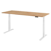 SCHREIBTISCH elektrisch XDKB 80/200/74 cm in Wildeiche/Weiß - Wildeiche/Weiß, Holzwerkstoff (80/200/74cm) - bümö