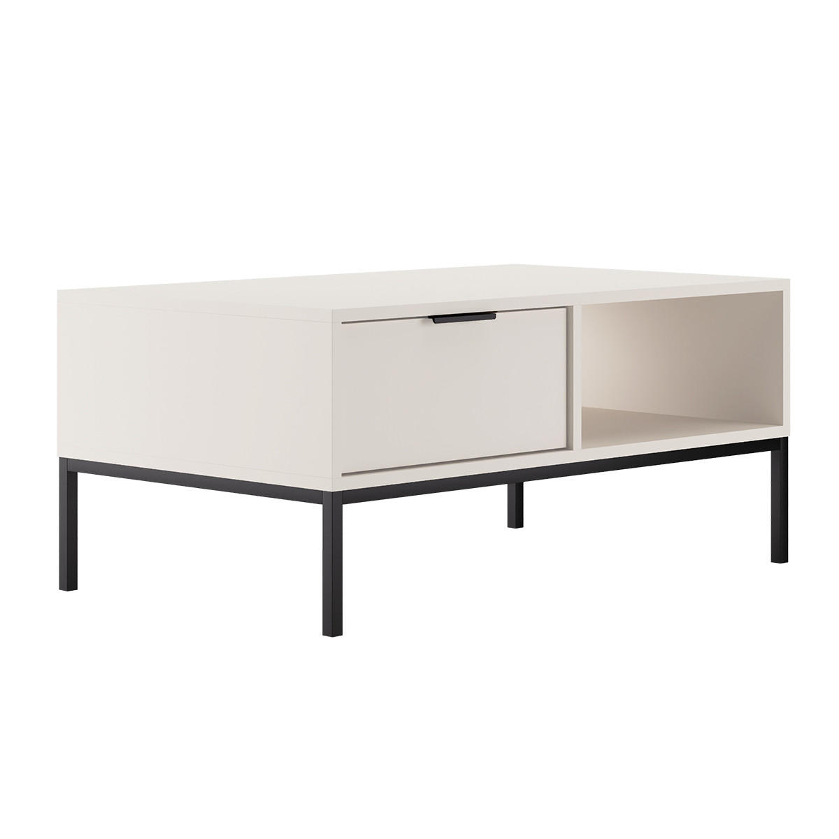 COUCHTISCH Seattle Weiß - Weiß, Holzwerkstoff (60/100/45.4cm) - Petits-meubles