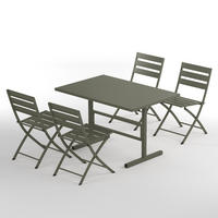 GARTENESSGRUPPE - 5-teilig - Stahl - Salbei - Salbeigrün, Metall - home24