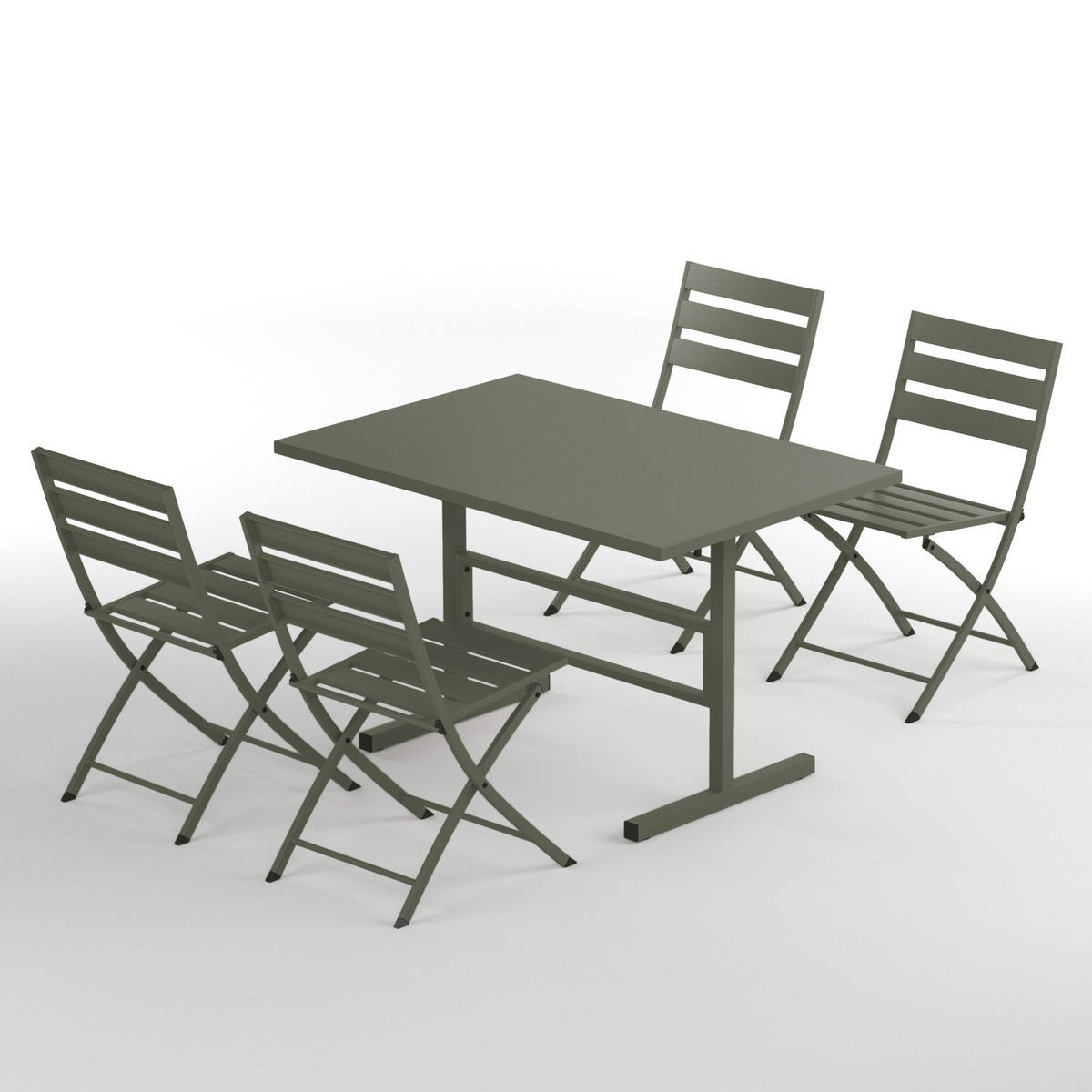 GARTENESSGRUPPE - 5-teilig - Stahl - Salbei - Salbeigrün, Metall - home24