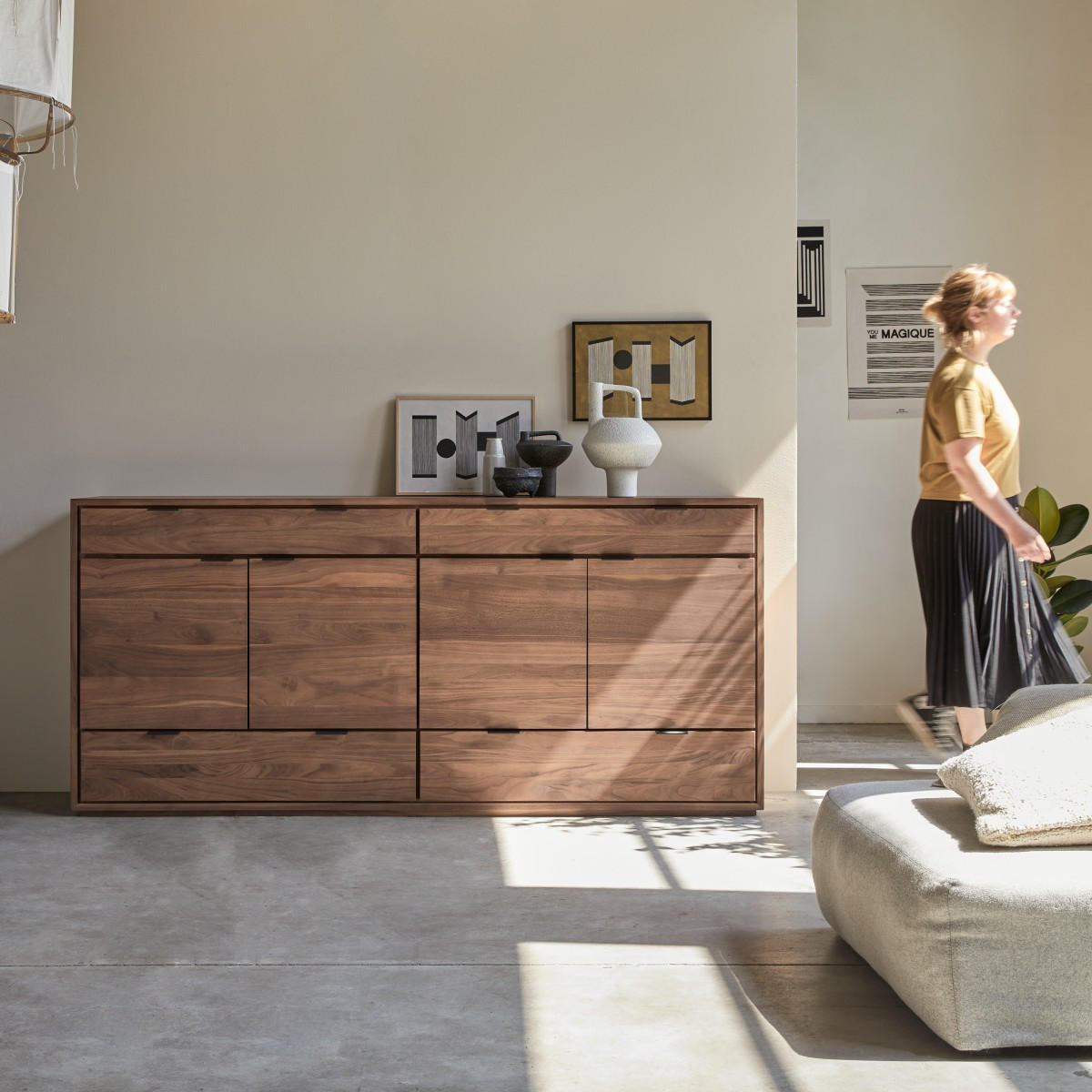 SIDEBOARD Senson Braun aus Walnuss - Braun, Holz (200/92/45cm) - Tikamoon