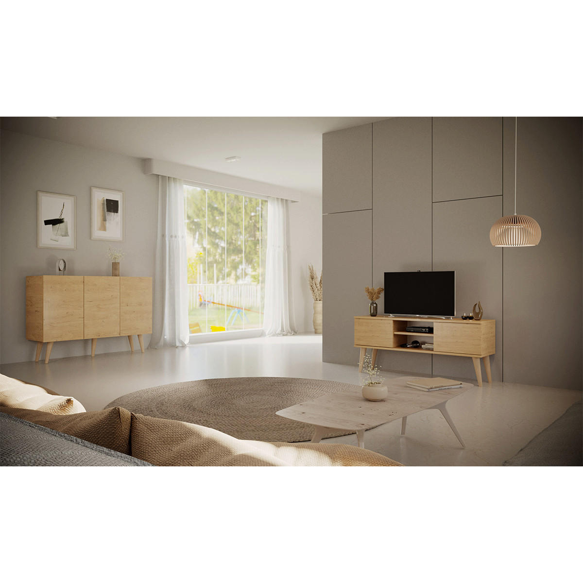 TV STOLEK Toronto Dřevo - hnědá, kompozitní dřevo (120/35/55cm) - Petits-meubles