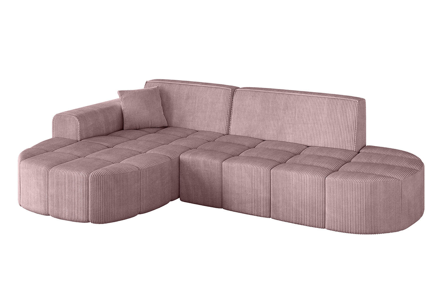 ECKSOFA Ottomane Links LIVO-L1 - 252x173x79,5 cm Rosa - Rosa, Holzwerkstoff/Textil (252/173cm) - ALTDECOR