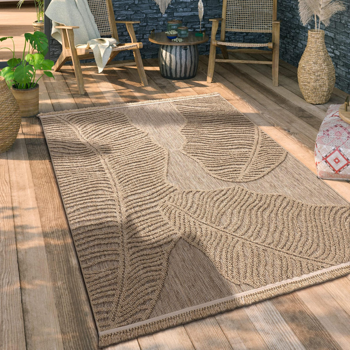 OUTDOORTEPPICH 160/220 cm Cologne 496 - Beige, Kunststoff (160/220cm) - Paco Home