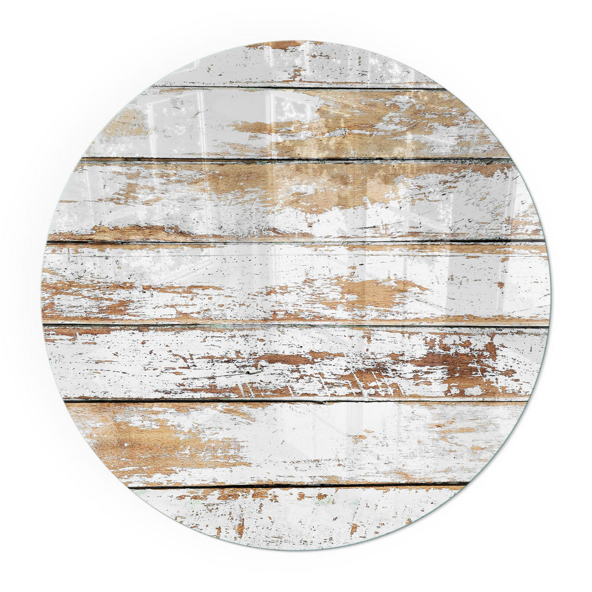 GLASPLATTE für Kamin Ø 90 cm - Weiß, Glas (90/90/0.4cm) - TULUP