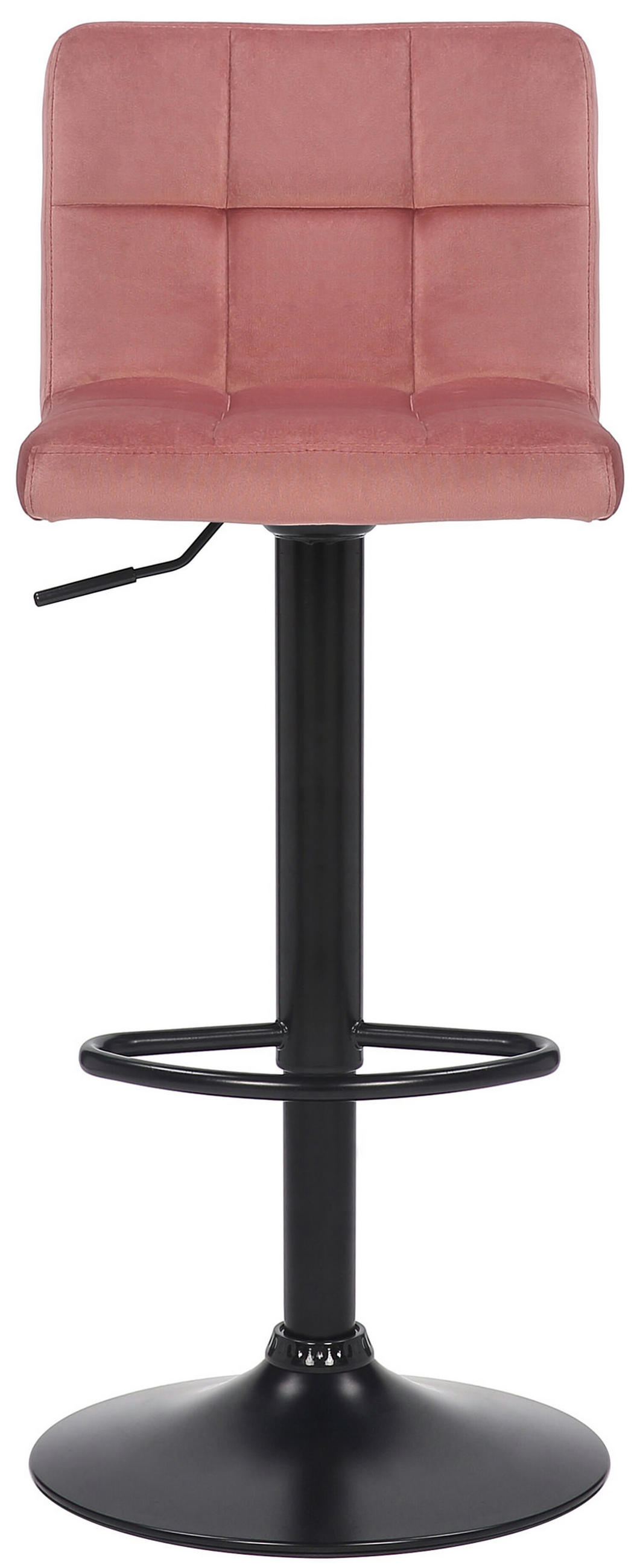 BARHOCKER Fani, Gestell schwarz, Samt Pink - Schwarz/Rosa, Textil/Metall (40/85/40cm) - TPFLiving