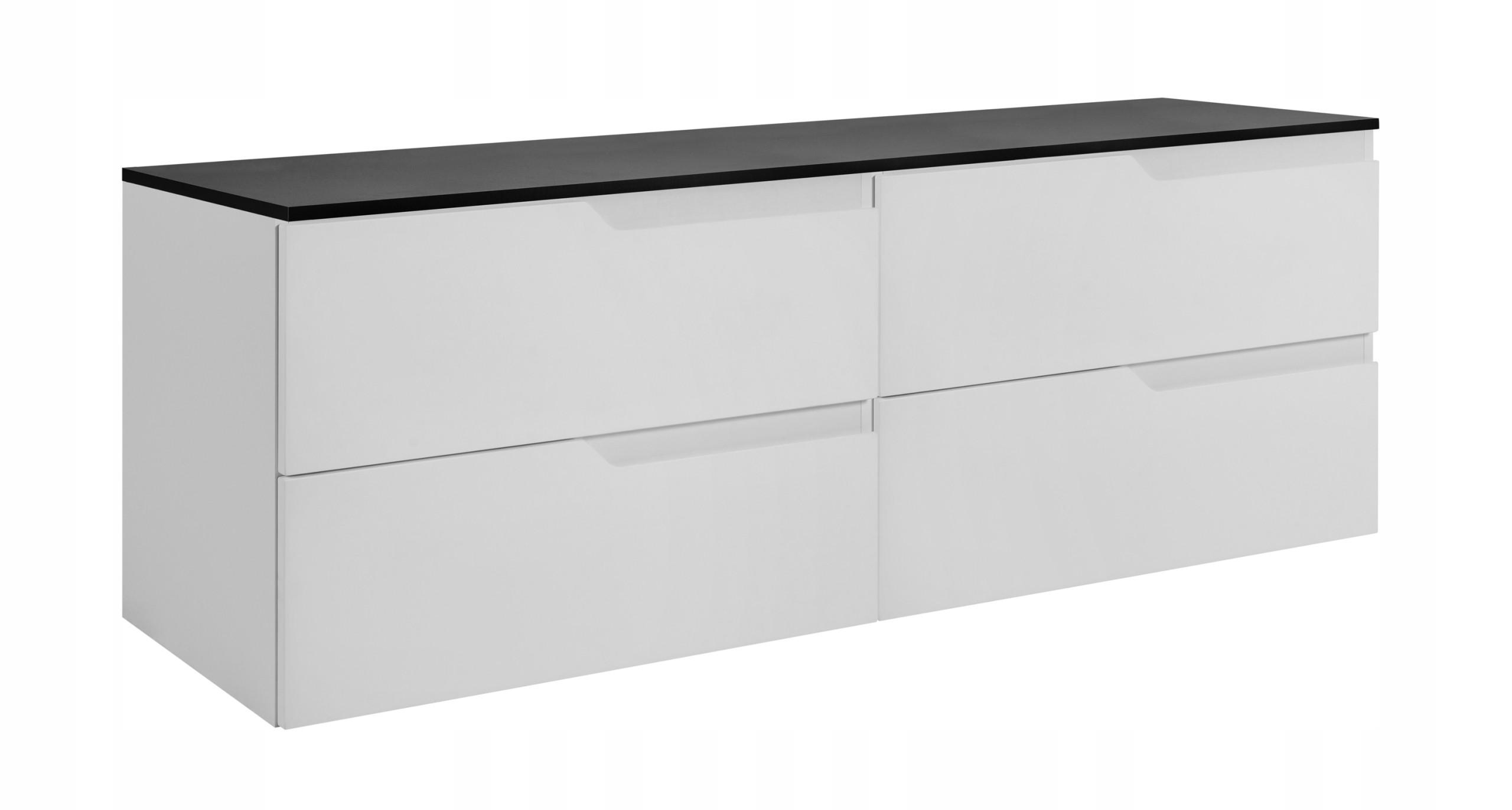 WASCHBECKUNTERSCHRANK MODERN 120cm mit Arbeitsplatte Farbe: Schwarz - Weiß - Schwarz/Weiß, Holzwerkstoff (120/57/46cm) - Rodan